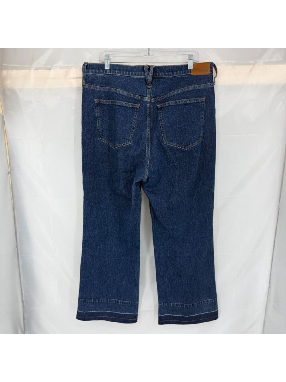 J Crew Women 32 Slim Wide Leg Jean Dark Wash Denim Minimalist Everyday Casual - Picture 3 of 12